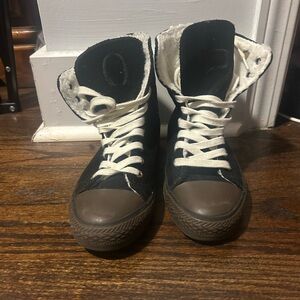 Black and White High-Top Sneakers
